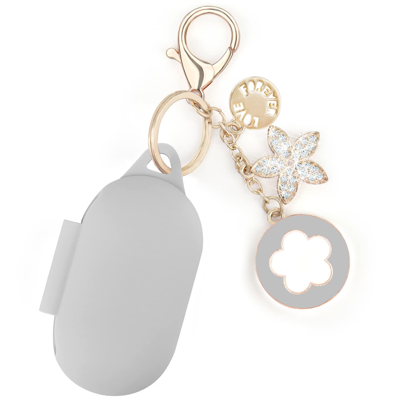 VISOOM Silicone Case Compatible with Samsung Galaxy Buds Plus / Galaxy Buds - 2021 Soft Carrying Case Protective Wireless Charging Cover Skin with Galaxy Earbuds Accessories Keychain for Women&Girls