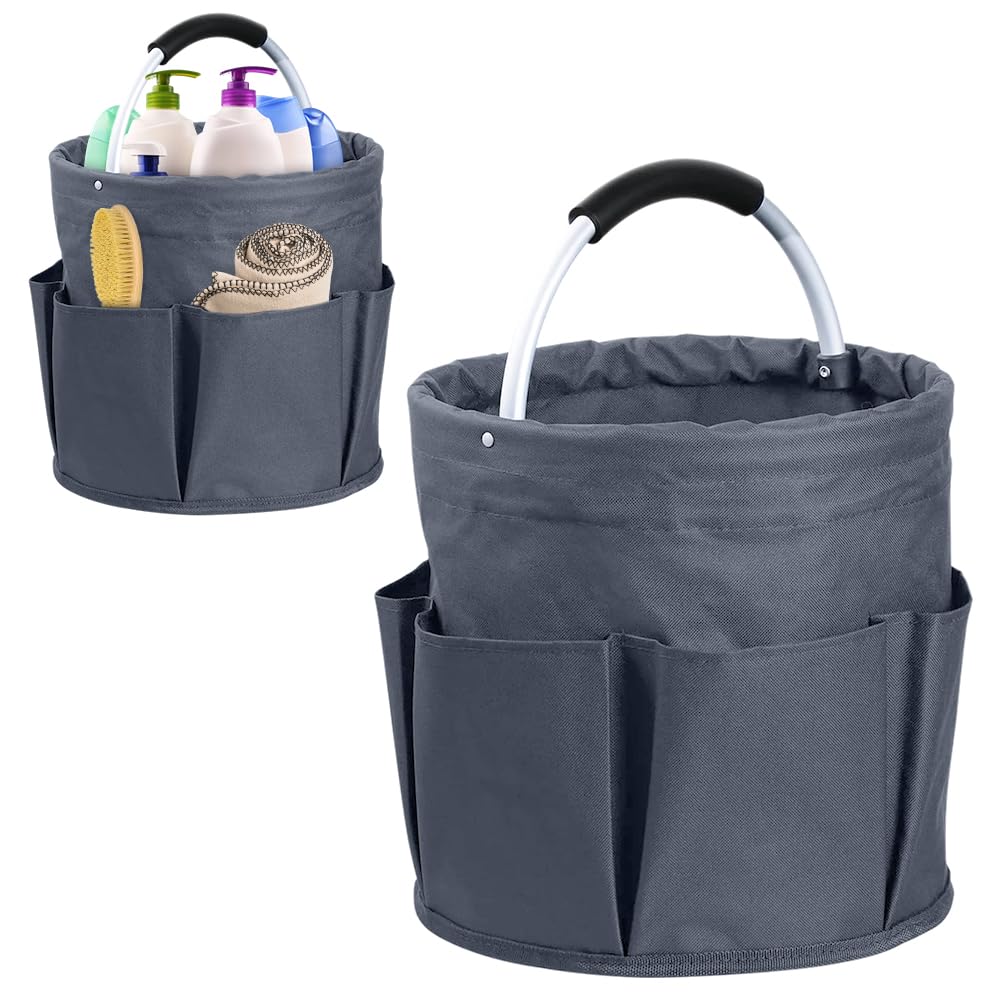 DASIAUTOEM Organizador de productos de limpieza, portátil, cesta de limpieza, organizador con asa y 6 compartimentos, bolsa de limpieza universal para interiores, jardín, baño, camping, picnic