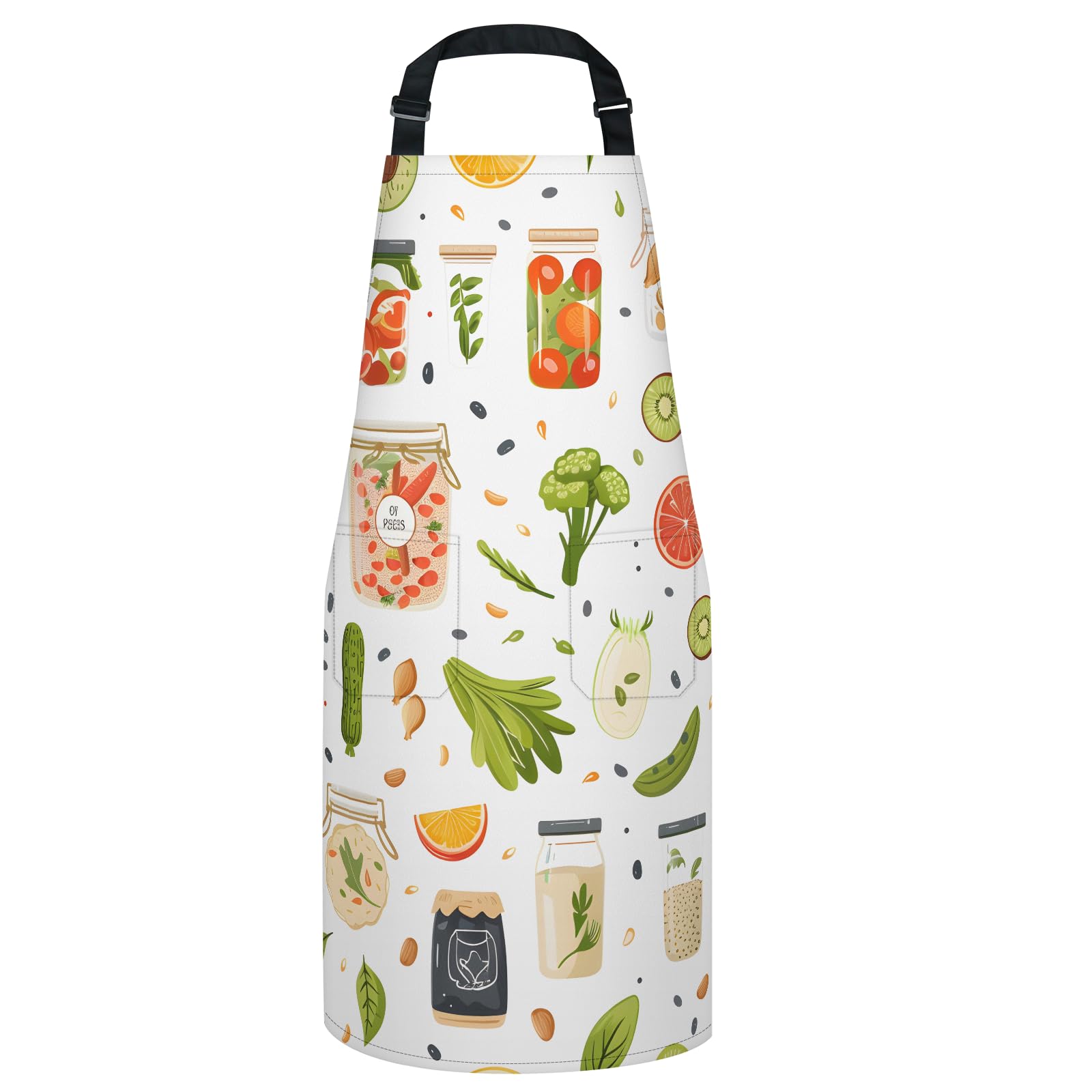 Kitchen Apron with Pockets,Adjustable Aprons for Women Men,Waterproof Chef Aprons for Cooking,BBQ,Gardening