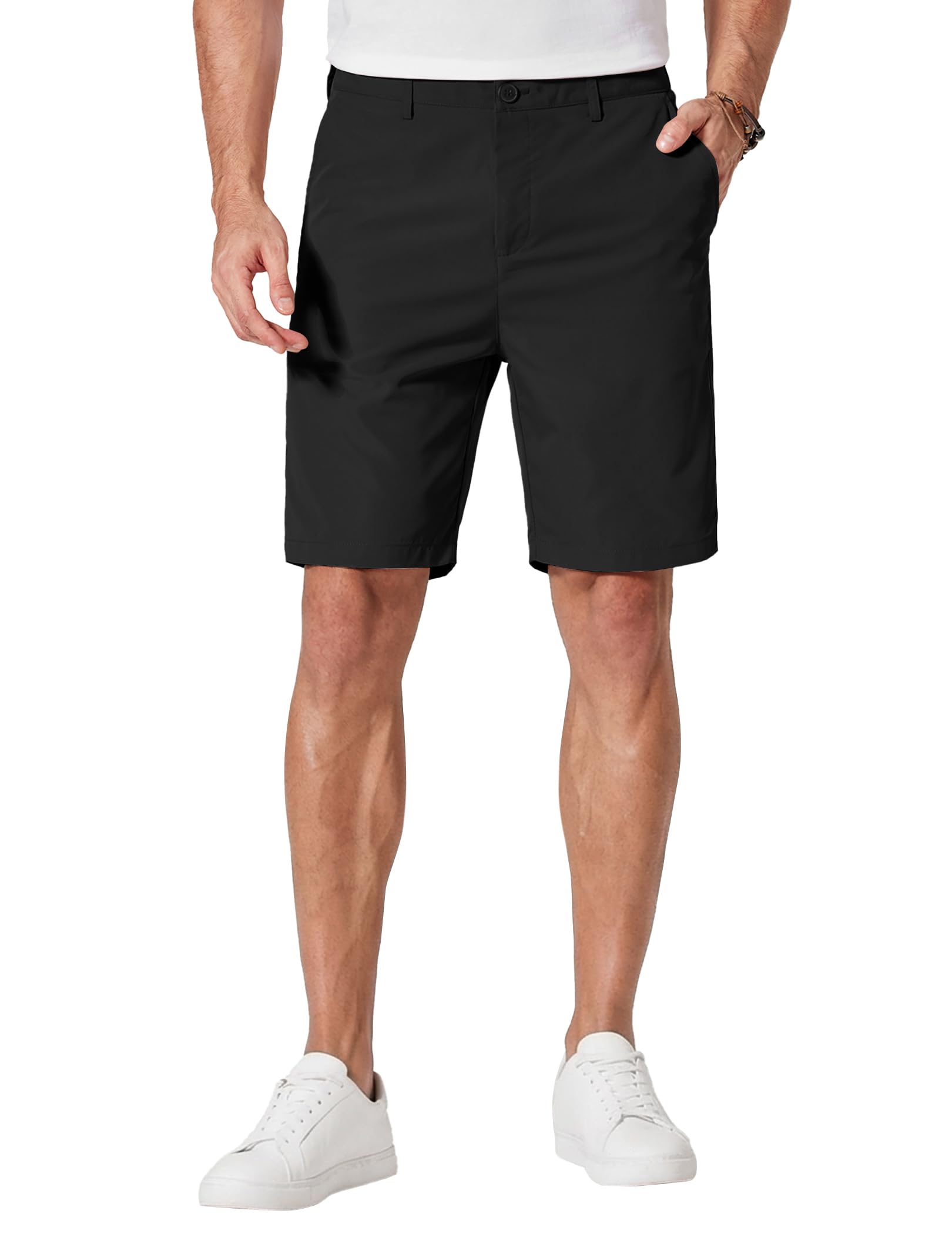 COOFANDY Men's Casual Shorts 9 Inch Flat Front Lightweight Summer Shorts