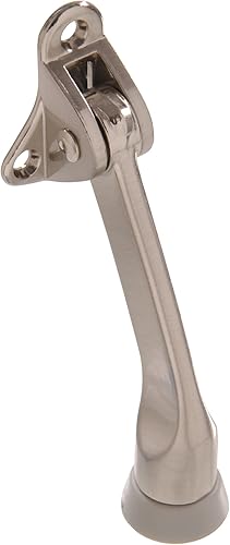 The Hillman Group 851806 Tope de puerta abatible, 4 pulgadas, níquel satinado