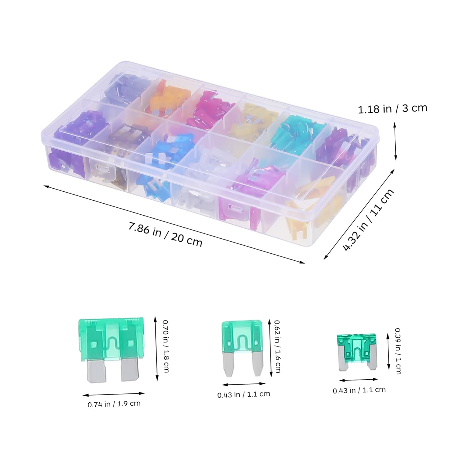 330pcs Car Fuses Assortment Kit Automotive Fuses Replacement Aluminum Construction