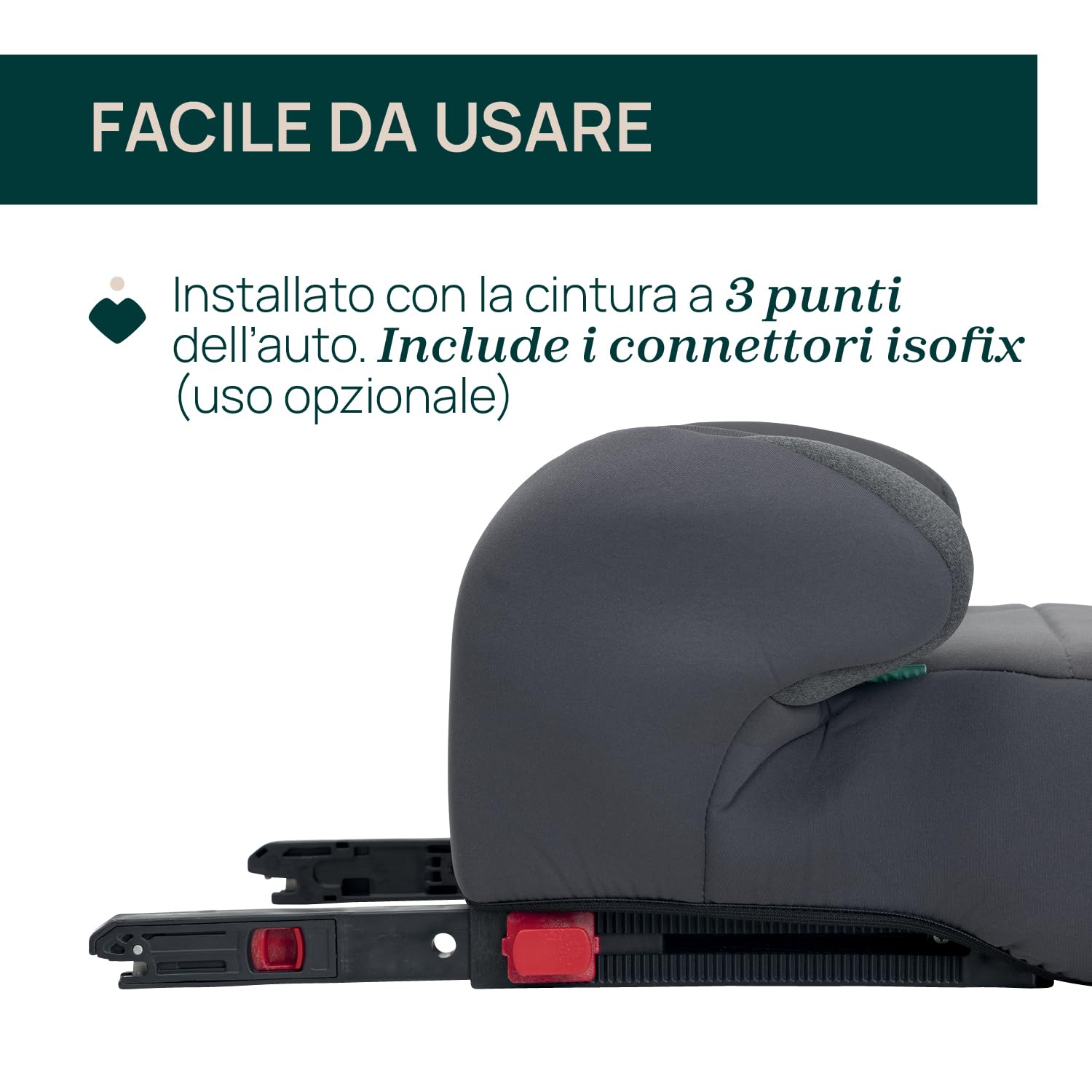 Chicco, Quasar Fix i-Size, Seggiolino Auto Bambini 7-12 Anni (126-150 cm), Facile da Installare con Sistema Isofix, con Braccioli Imbottiti e Seduta Confortevole, Grigio