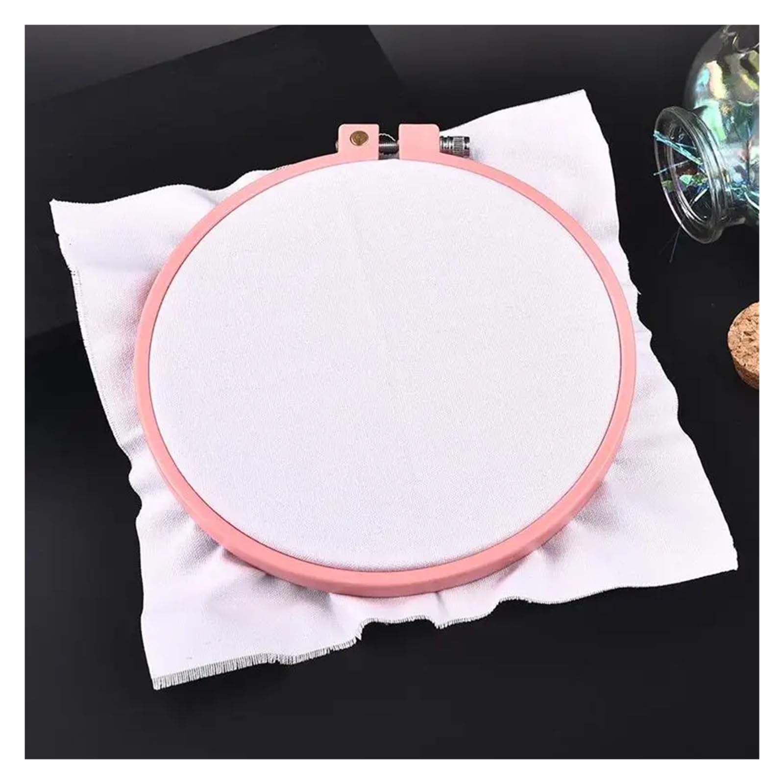 MRKU Soporte para Bastidor de Bordado DIY, Kit de Costura para Punto de Cruz, Mini Herramienta de Costura, Juego de Marco de plástico Redondo para Manualidades con Aguja