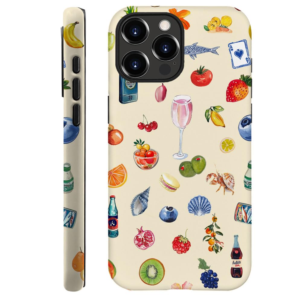 DAIZAG Case Compatible with iPhone 13 Pro,Fit Shockproof Cover for Women Girls,Fruit Flower Seashell Aesthetic