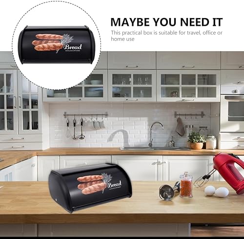 Miniatura 7 de Angoily Contenedor de pan de metal, contenedor de pan retro, caja de pan vintage para encimera de cocina, soporte para almacenamiento de pan,