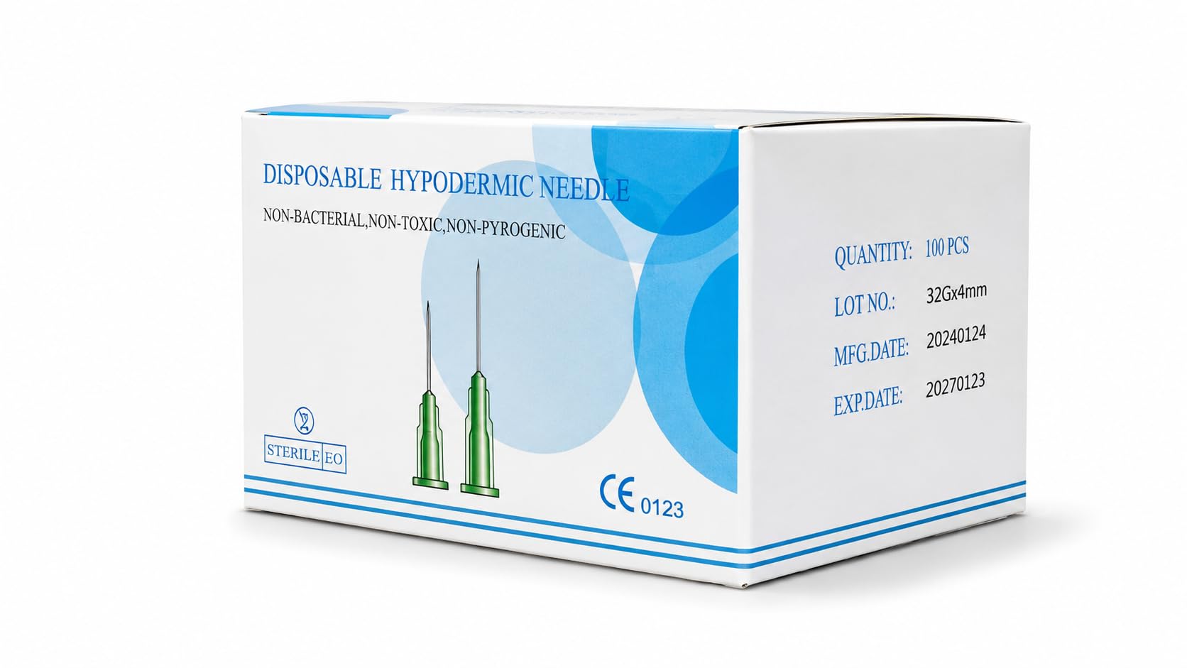 32 Gauge Disposable Needles 4mm with Cap, 50 Pack | Individually Sealed, 32 Ga Size, Industrial & Scientific, Includes Caps-picture-24