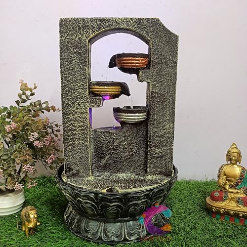 Image of Table Top Water Decorative Fountain for Home Decor /Office /Indoor & Outdoor /Garden /Puja Room /Vaastu (C-063 Well & Diya)