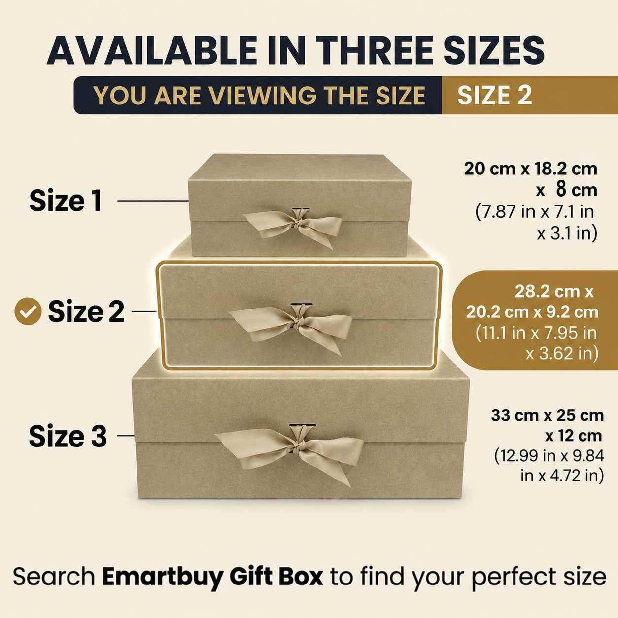 Emartbuy Lot de 5 boîtes cadeaux magnétiques en papier kraft avec ruban – 28,2 x 20,2 x 9,2 cm – Convient aux tasses, ensembles de beauté et petits paniers – Anniversaires, mariages, Noël, cadeaux