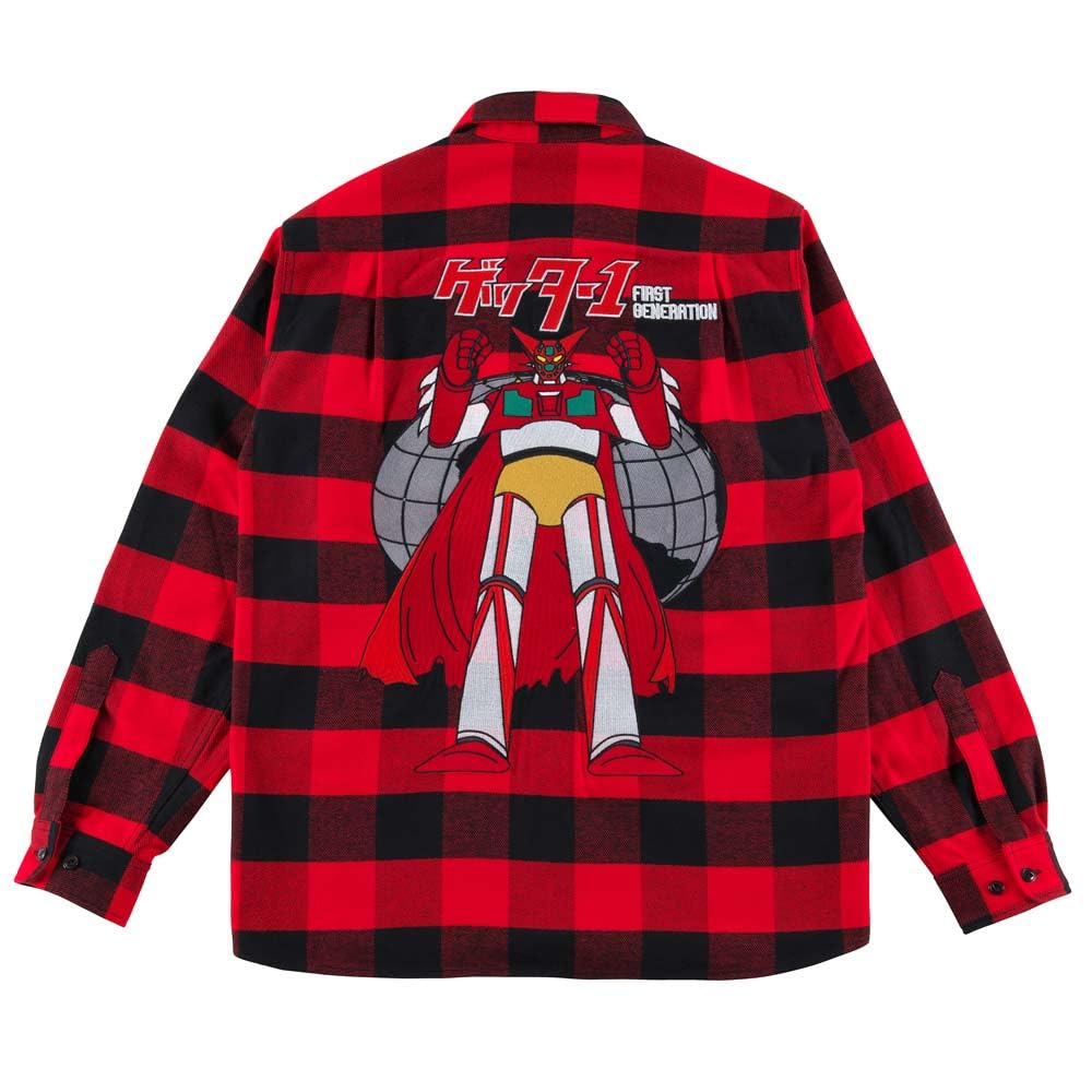 墓場の画廊　ゲッターロボ　ネルシャツとカレッジTシャツ Amazon.co.jp: ゲッターロボ/ゲッターロボネルシャツ (L) : ファッション