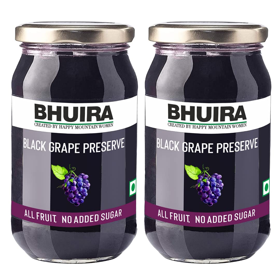 Bhuira|All Natural Jam Black Grape Preserve-240g Each|No Added Sugar|No Added preservatives |No Artifical Color Added |Pack of 2 (B09B57HM52) Amazon Price History, Amazon Price Tracker