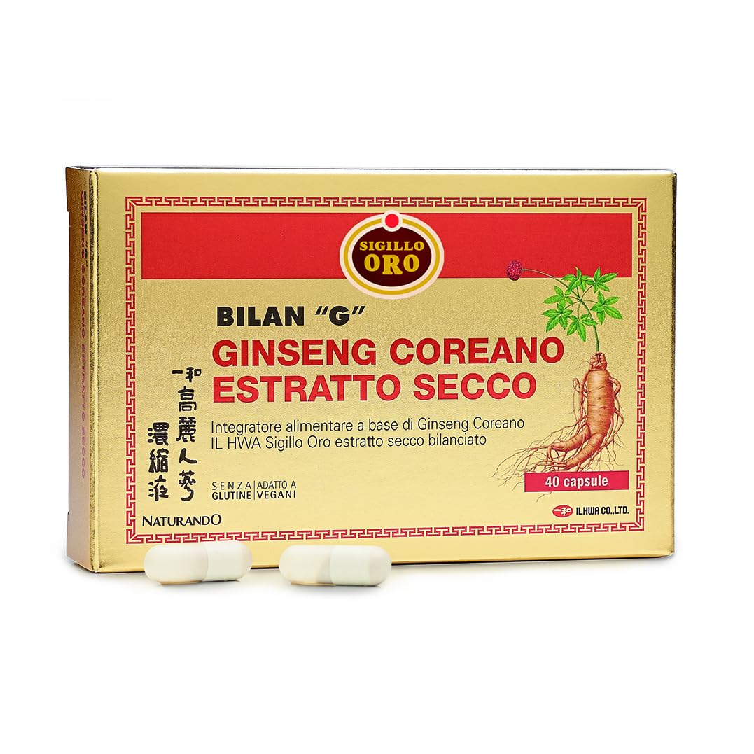 Naturando Bilan G Complemento Alimenticio A Base De Ginseng Sello Oro y Vitamina E en Extracto Seco - 40 Cápsulas