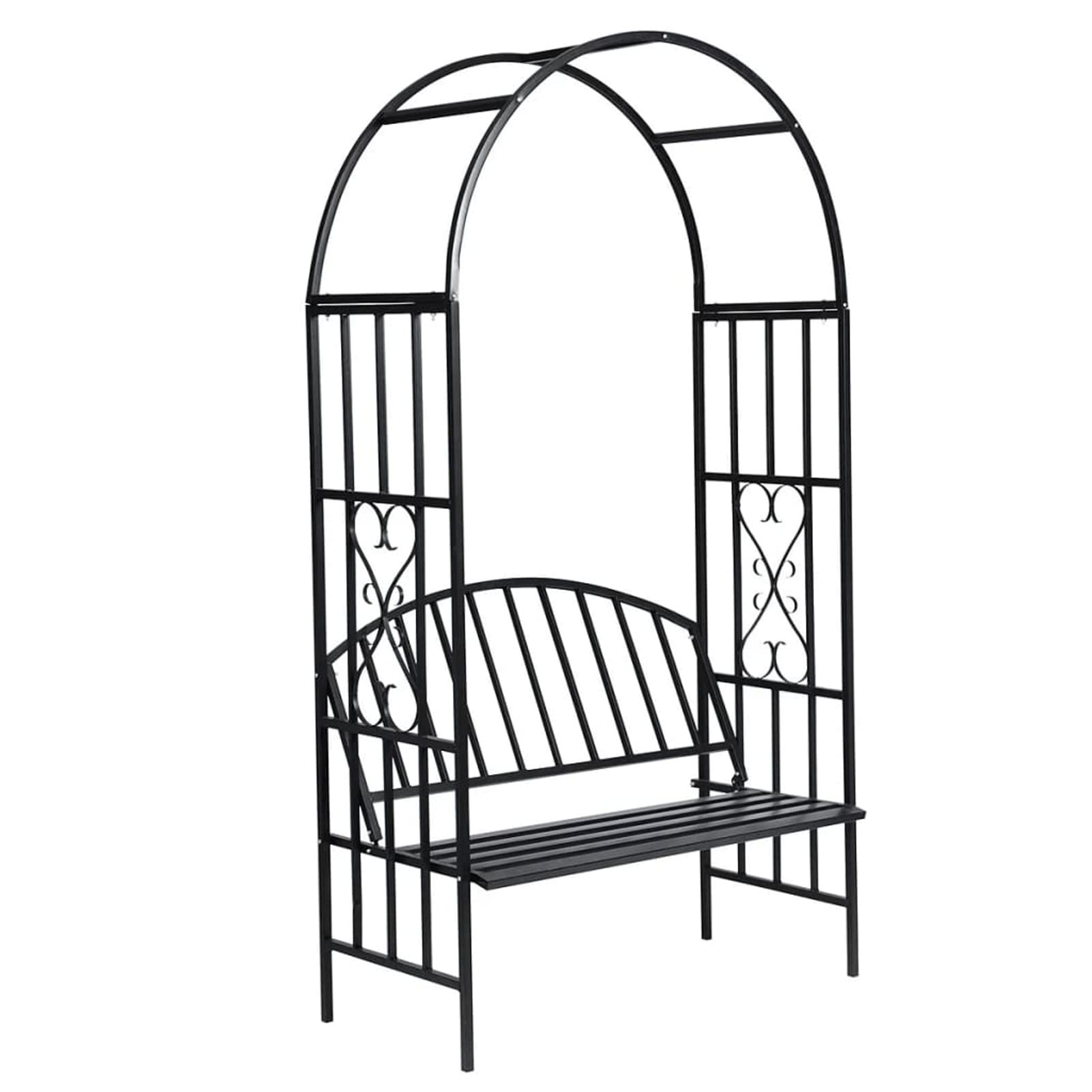 Arche de jardin en acier robuste, treillis haut de gamme avec banc