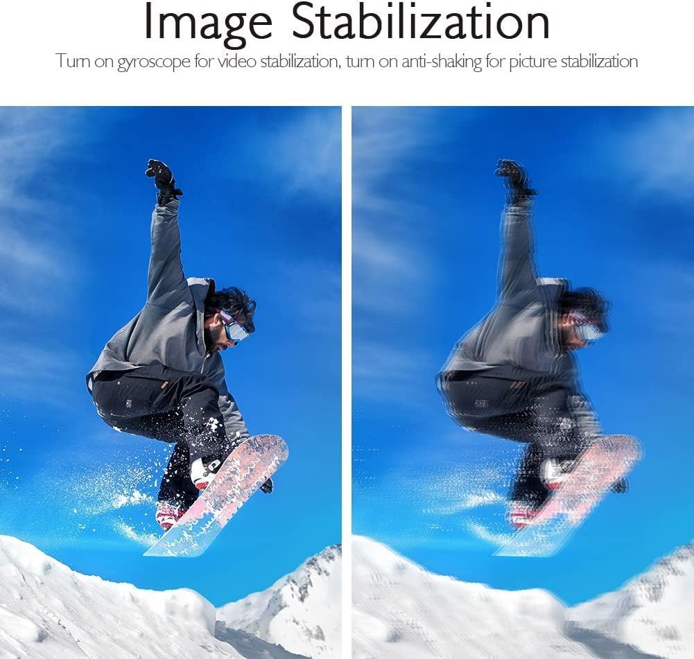 AKASO Cámara Deportiva WiFi 4K 20MP 5xZoom Cámara Acuática Sumergible de 30M con Control Remoto Ultra HD Estabilizador 2 Baterías Accesorios Multiples 2» Pantalla LCD (Brave 4) 4