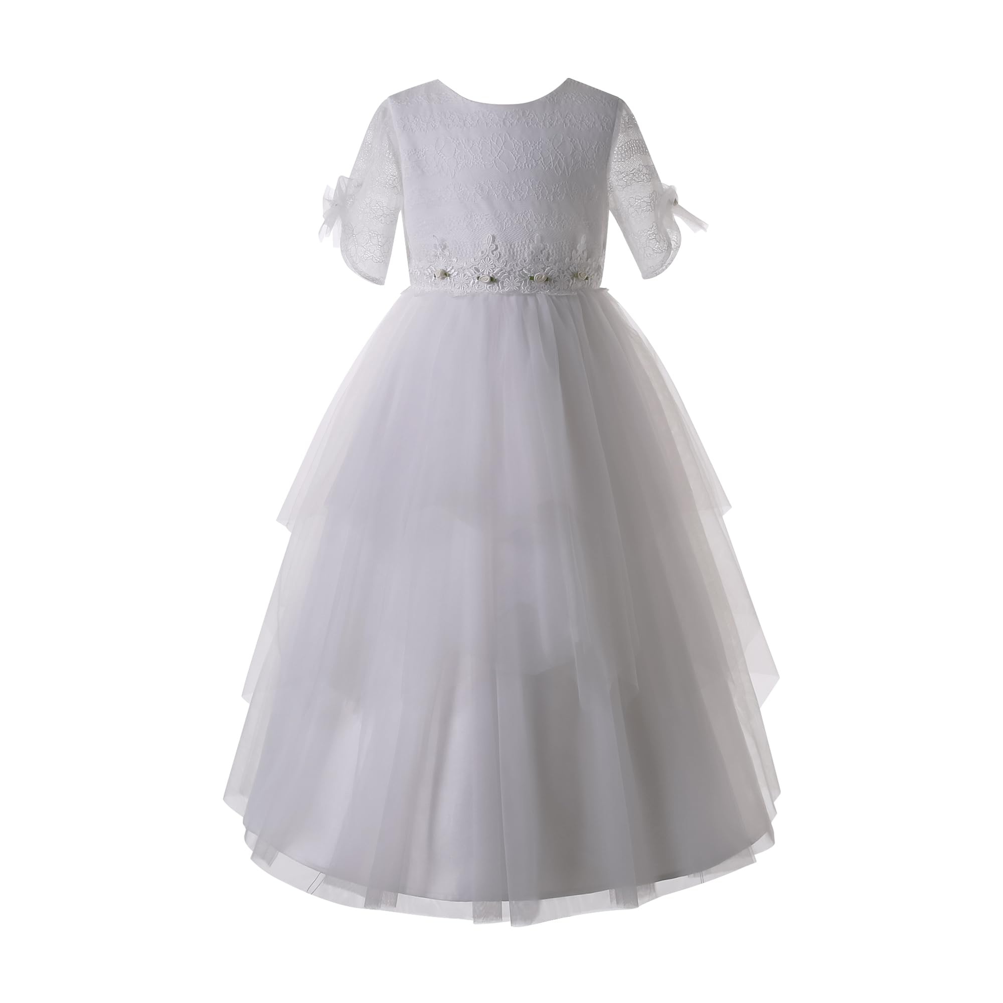 Niñas Primera Comunión Blanco Flor Ropa Niña Elegante Boda Novia Pageant Prom Princesa Vestidos
