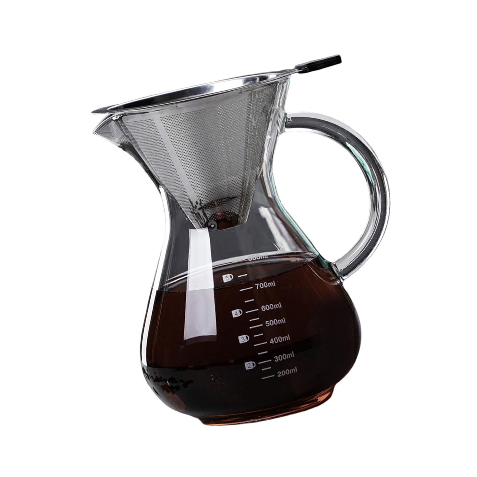 APGLSXY Premium Heat Coffee Server with Steel Strainer Set for Rich Brews Flavor Coffee Dripper