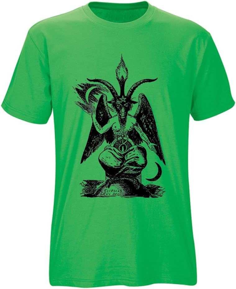 Nine P Baphomet Adult Round Collar Kelly Green Mens T Shirts M