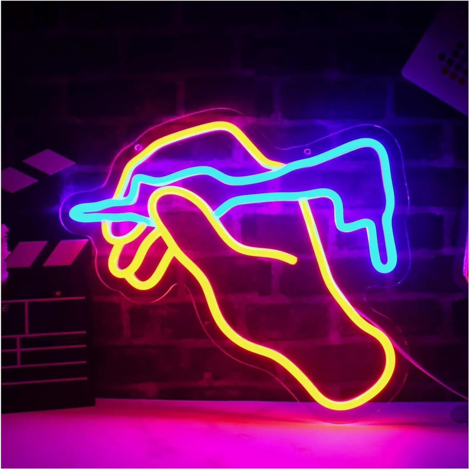 Zynther Neon lamp Neon Sign Tattoo, Light for Studio Wall Decor, for Bar 35cm×35cm(Une)