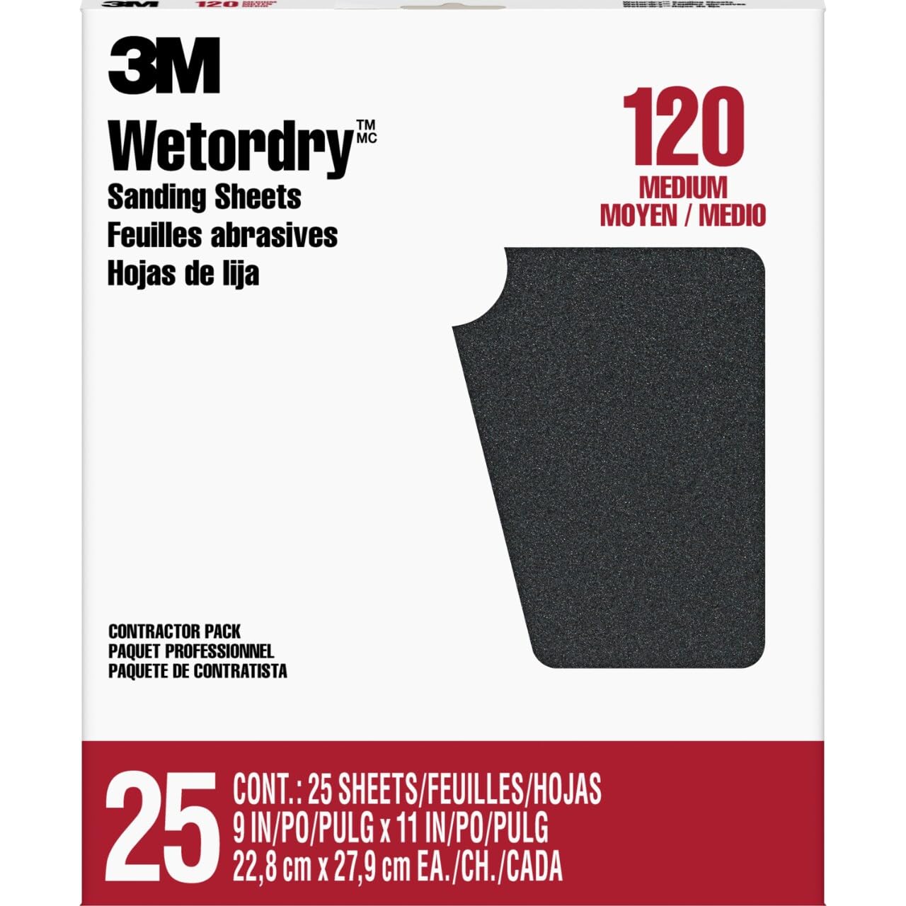 3M 88580NA 88602 Carta abrasiva, bagnata, 22,9 x 27,9 cm
