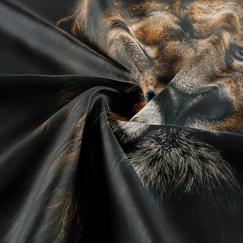 Miniatura 5 de Cortina de ducha de león negro para hombre, vida silvestre, potente majestuosa cabeza de rey Leo, juego de accesorios de baño de animales, para