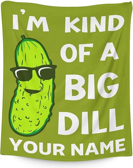 Custom Pickle Throw Blanket for Baby - 30x40 Inches Lap Size - Soft Fluffy Cozy Blankets Gift - Green Funny Blanket Throws for Couch, Work
