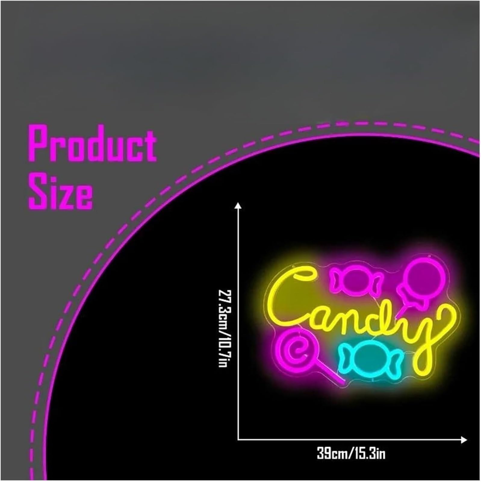 Per insegne al neon, luminose per decorazioni murali, Lollipop Shop