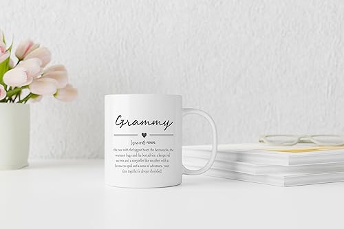 Vista 33 de QASHWEY Taza de café con definición de niñera, regalo de cumpleaños para nieta, nieta, nieto, regalo de la mejor abuela y niñera, taza de cerámica