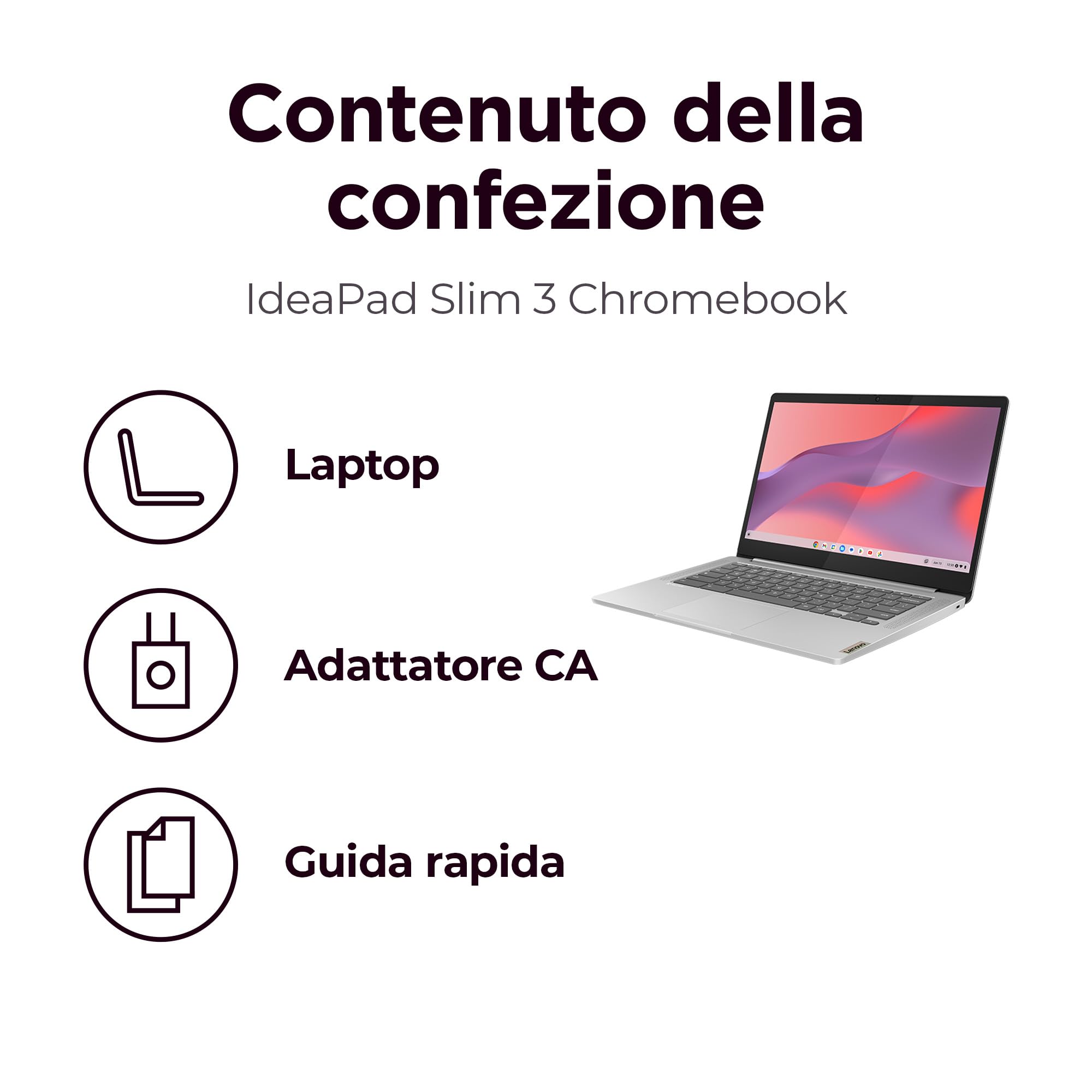 Lenovo IdeaPad Slim 3 Chromebook 14" FHD 1920x1080 MediaTek Kompanio 520 8GB RAM 128GB eMMC ChromeOS WiFi 6 Abyss Blue