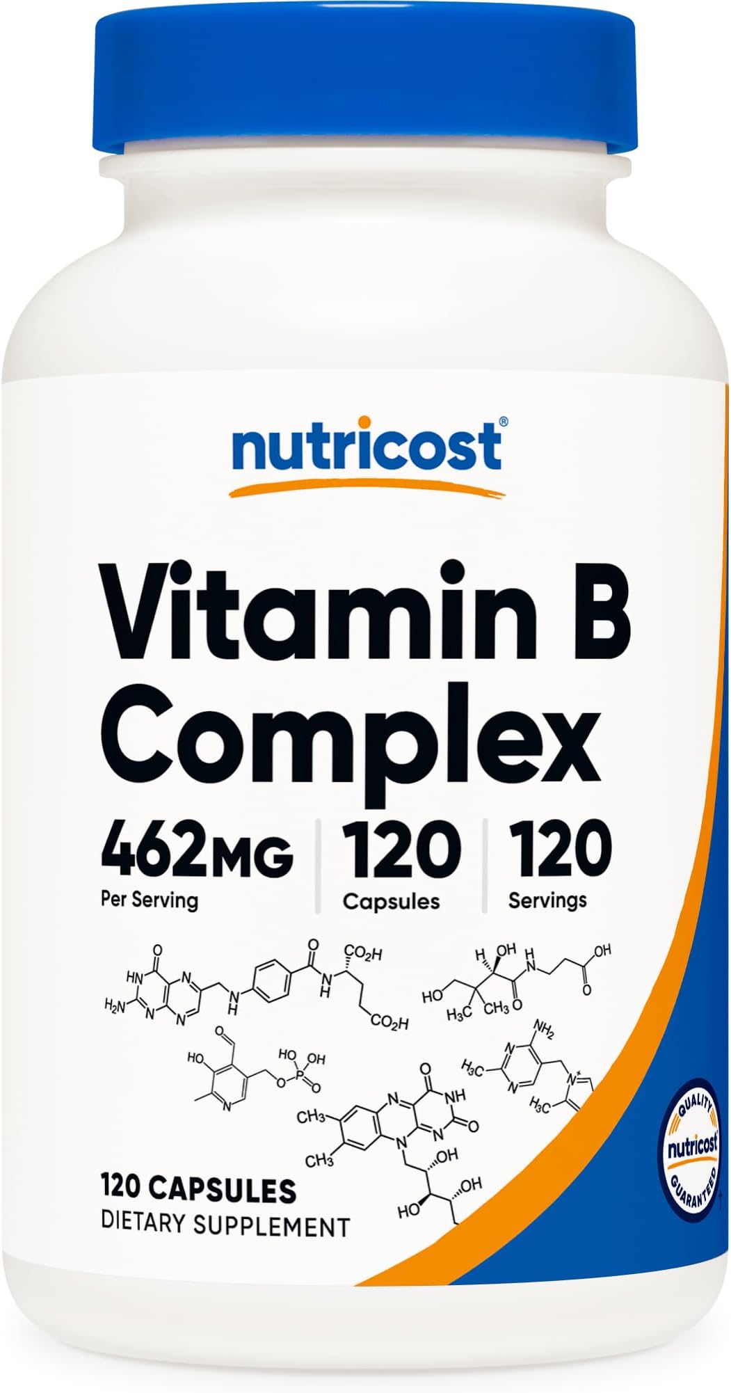 Nutricost High Potency Vitamin B Complex 462mg, 120 Capsules - with Vitamin C - Energy Complex
