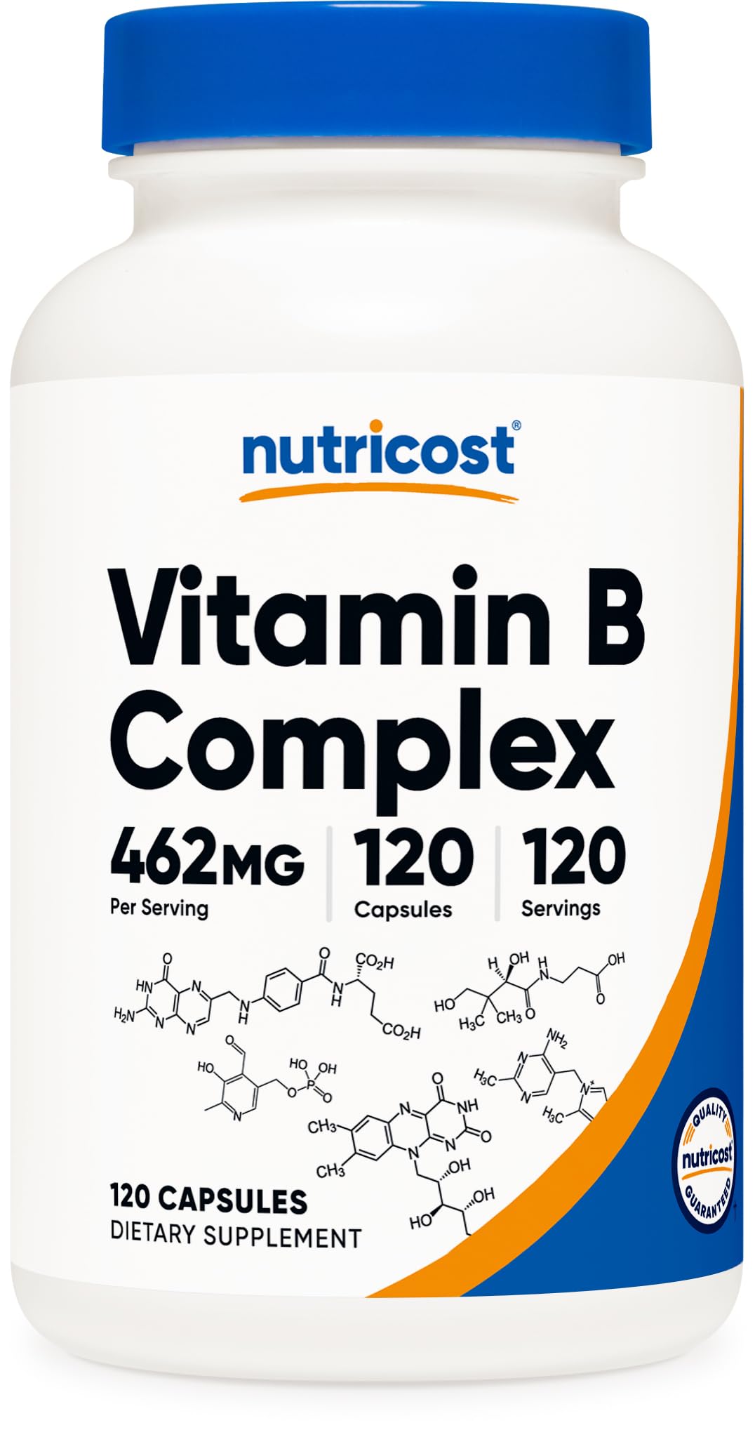 Nutricost Complesso di Vitamine B ad Alta Potenza 462 mg, 120 Capsule – Con Vitamina C – Complesso Energetico