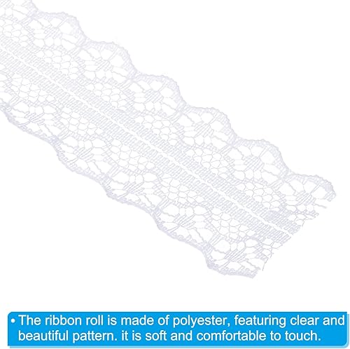 Miniatura 4 de PATIKIL Cinta de encaje de 1.2 pulgadas de ancho de 11 yardas, paquete de 2 rollos de encaje de costura, paquete de regalo, envoltura floral para