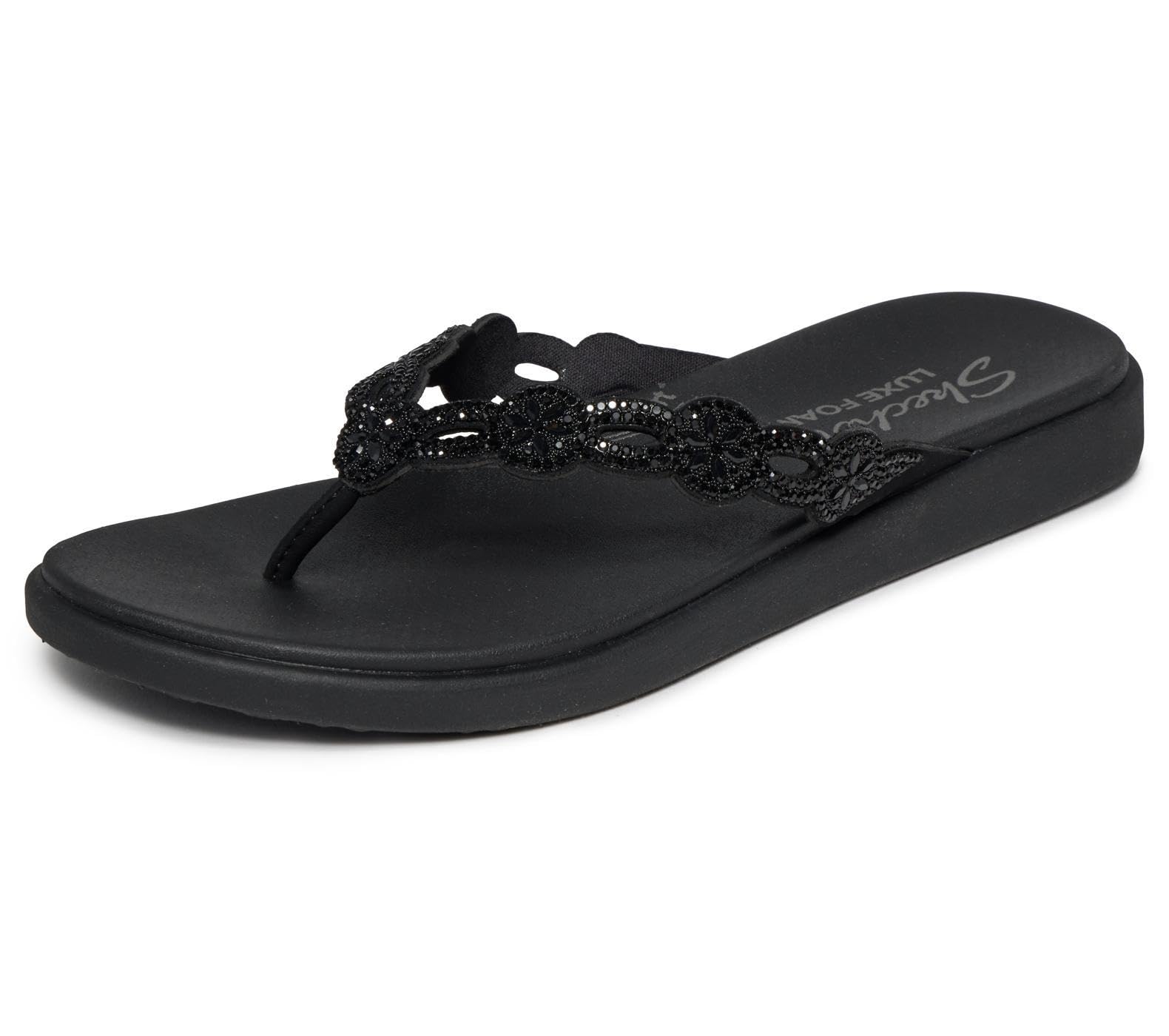 Skechers Meditation Luxe - Rhinestone Laser Cut Sandale plateFemme
