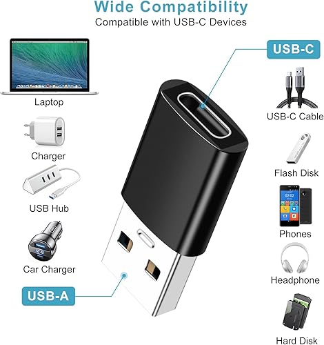 Miniatura 6 de Paquete de 6 Adaptador USB C a USB (paquete de 3) y adaptador USB a USB C (paquete de 3) carcasa de aluminio Transferencia de datos SuperSpeed y