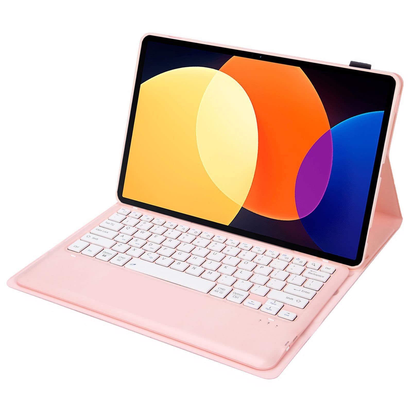 Etui na klawiaturę do Honor Pad 9 Pro 30.7 cm/V8 Pro 30.7 cm, odłączana klawiatura Bluetooth z miękką tylną osłoną TPU, różowe