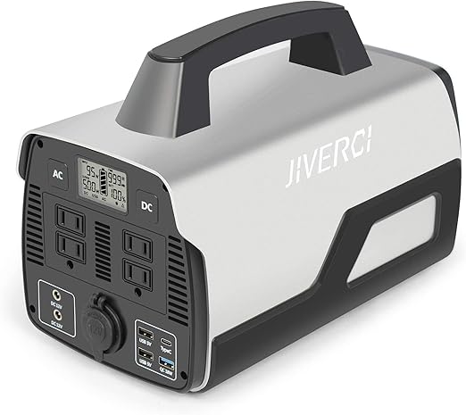 Amazon ポータブル電源 ポータブルバッテリーjiverci 大容量 mah 518wh Ac 500w 瞬間最大1000w Dc Usb Type C出力 Pd対応 急速充電 Pse認証済 純正弦波 50hz 60hz対応 家庭用 アウトドア両用蓄電池 Mppt制御方式 Lcd大画面表示 車中泊 キャンプ 防災グッズ 非常