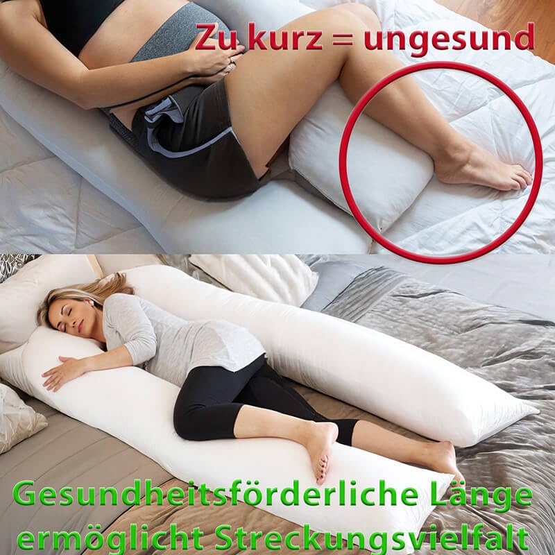 Traumreiter Seitenschläferkissen Visco XL langes Wendekissen Memory Foam [orthopädisch] + Watte Seite | Schwangerschaftskissen zum Schlafen, Stillkissen Kissen, Komfortkissen mit Bezug Grau Deluxe