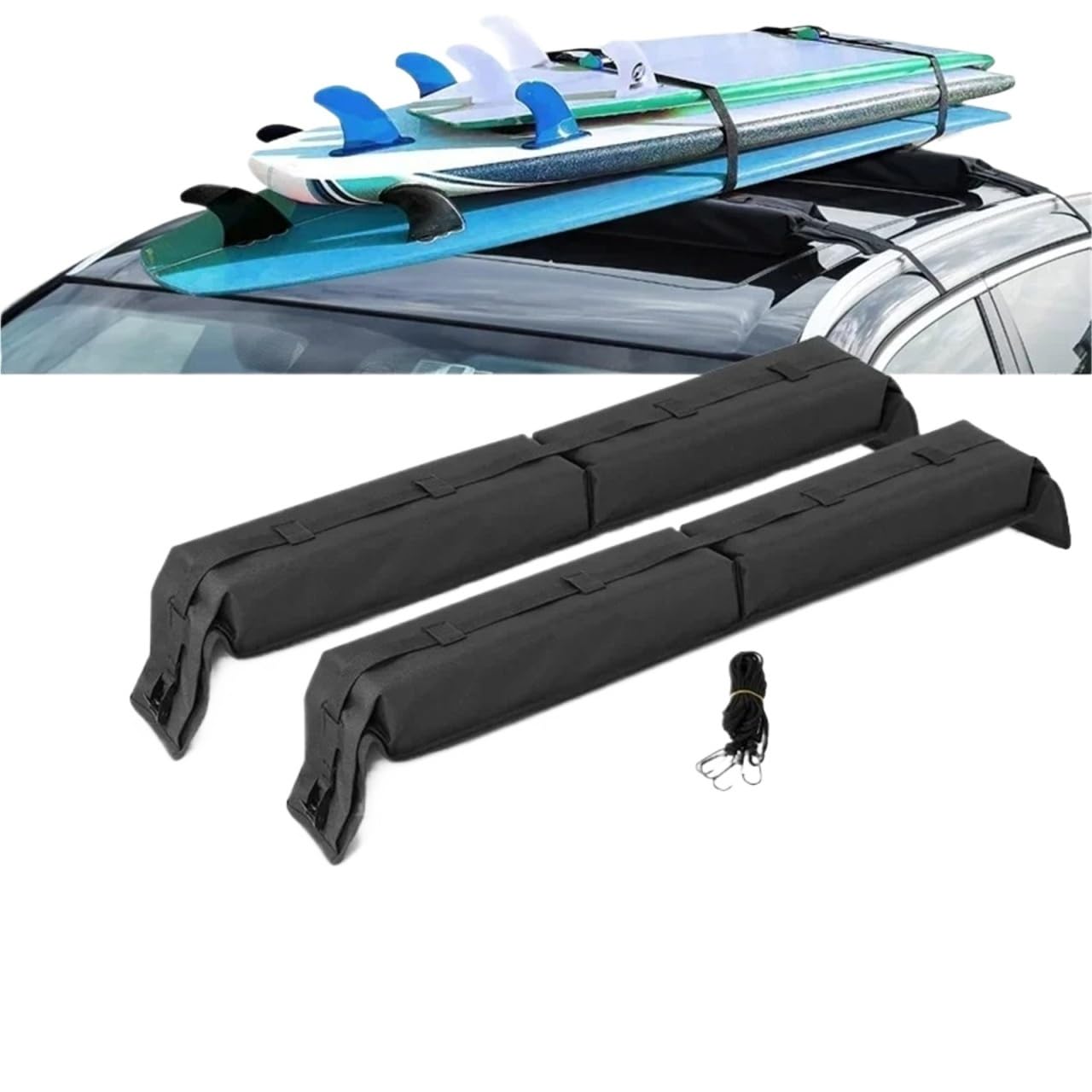 Auto Gepäckträger Universal Auto Dachträger Weiche Pads PVC 600D Oxford Tuch Für Kajak/Kanu/Snowboard/Windsurfen Gepäck Tragen Last 60 Kg Dachreling