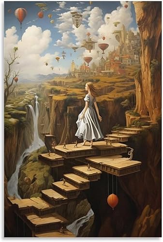 Miniatura 1 de Póster de ilustración de mundo de fantasía, pintura interior, póster decorativo en lienzo, arte de pared, para sala de estar, dormitorio, 16 x 24