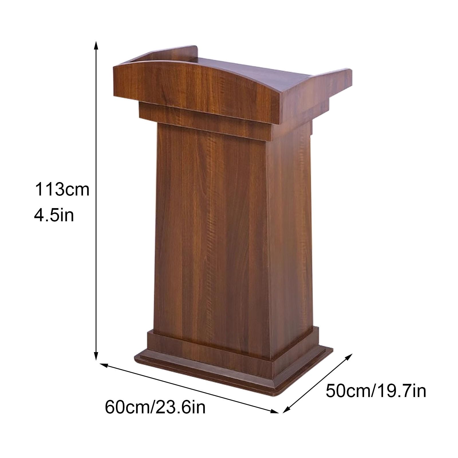 Wooden podium stand, Pulpit Podium Stand with Storage Shelf Premium MDF Material, pulpits for churches, podium stand portable for Office(White)