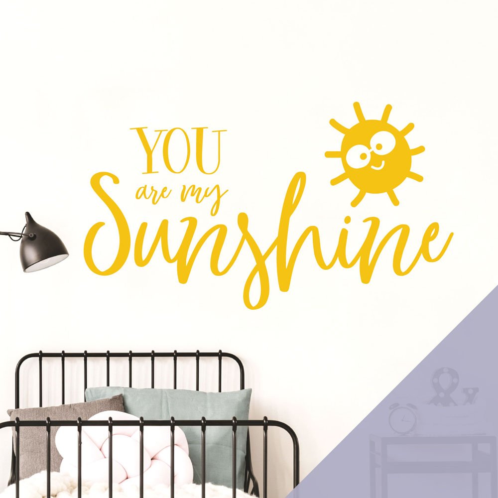 You are My Sunshine - Nursery Wall Sticker, Children Bedroom Wall Quote [Large] [Light Grey]