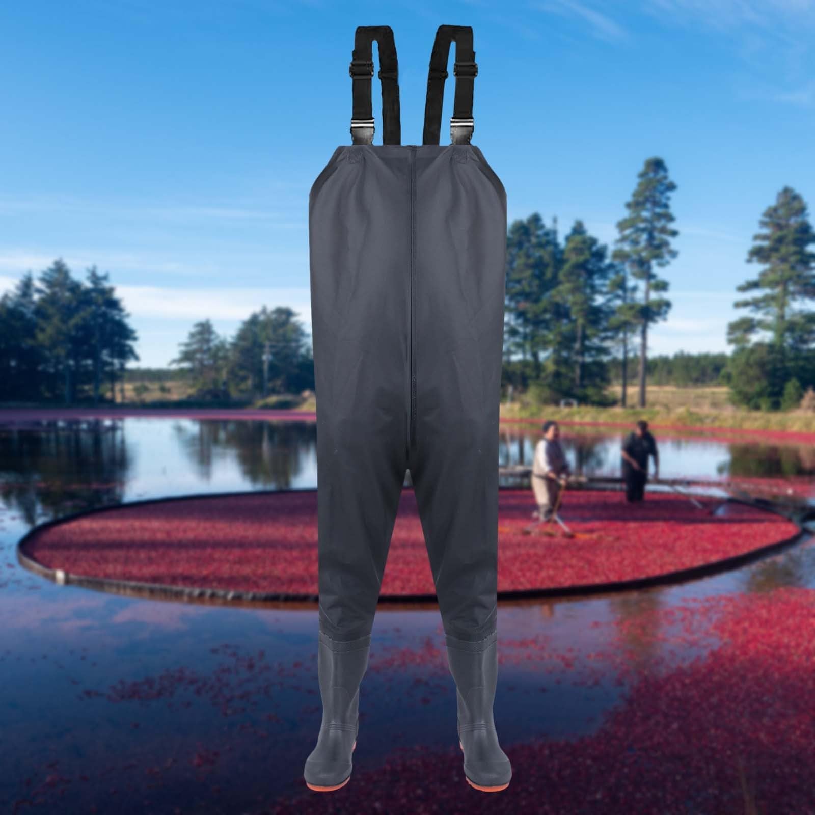 Babero y soporte de pesca impermeables – Vadeadores para hombres y mujeres, vadeadores de pecho de pesca con botas, impermeables y transpirables, para hombres y mujeres, vadeadores ligeros para pecho