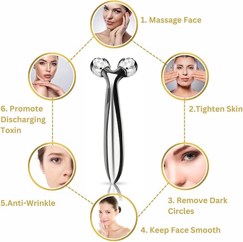 Miniatura 2 de Face Roller Massager Cooling Metal to Contour and Reduce Puffiness Face Lift Anti-Aging Skin Tightening  Botox Alternative Reduce Wrinkles