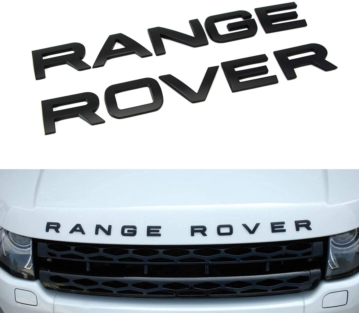Buy 3D Black fit Range Rover Letters Emblem Stickers,Head Cover Hood