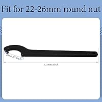 Vista 2 de Llave de llave de gancho en C, herramienta de ajuste negra de acero al carbono para tuerca de portabrocas de 22-26mm