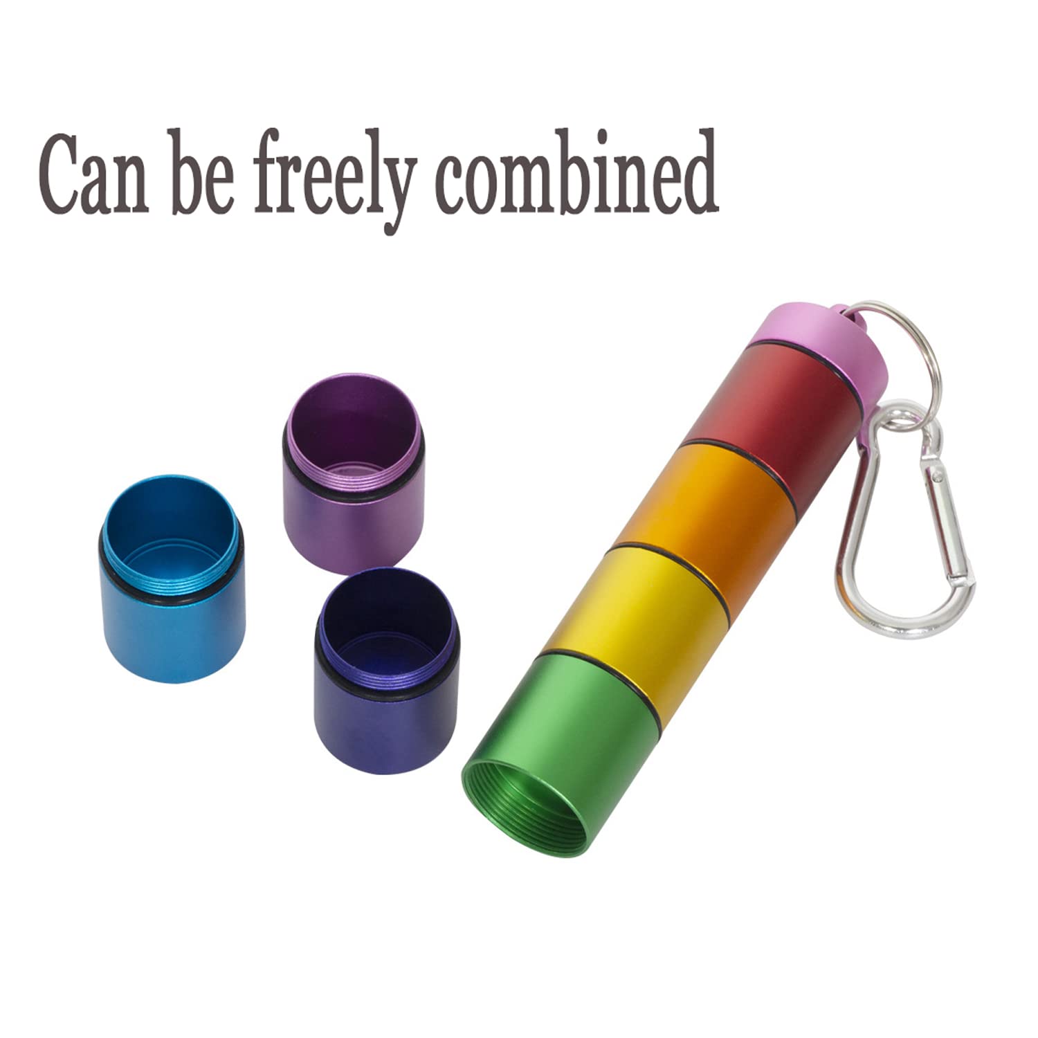 9 Llaveros Pastilleros Herméticos De Aluminio, Impermeables, 7 Colores, Ideales Para Viajes Y Medicación