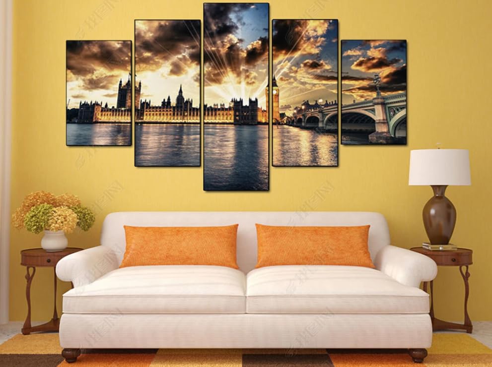 Papier peint panoramique ville nuit 400x280 pour grand salon moderne
