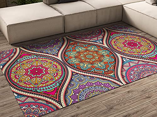 Oedim Alfombra Mandalas Habitaciones PVC | 95 x 165 cm | Moqueta PVC | Suelo vinílico | Decoración del Hogar | Suelo Sintasol | Suelo de Protección |