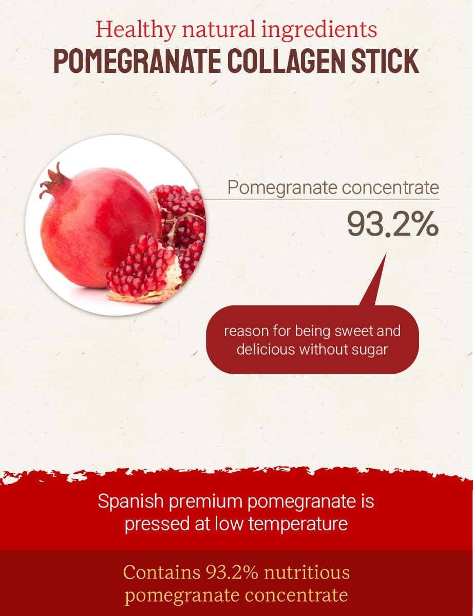 ADDERENITY [ 20g *30 Sticks ] OlIMSE Pomegranate Collagen Jelly Stick 1000mg 300DA Low Molecular Fish Collagen Pomegranate Concentrate 93.2% OlIMSE