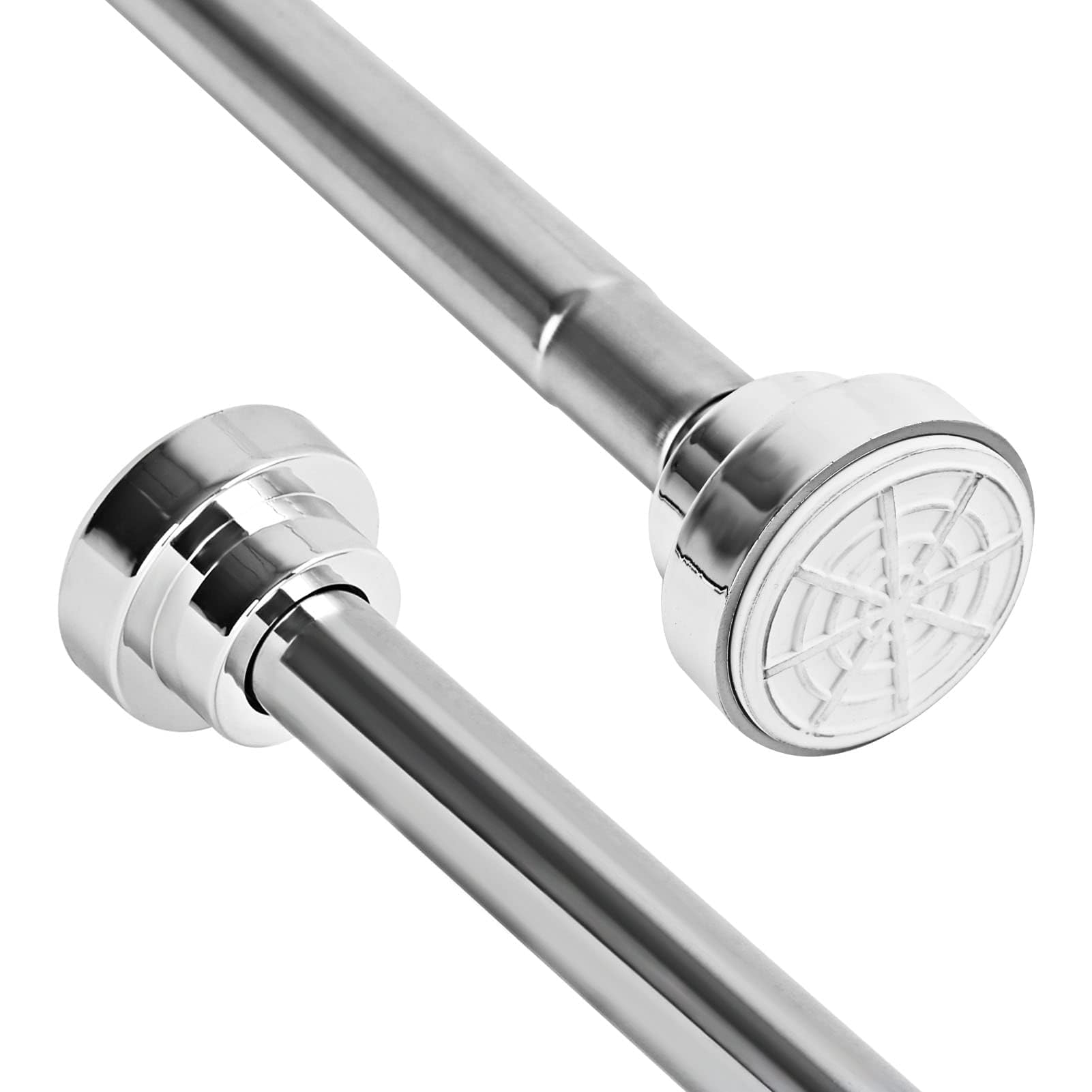 Tension Rod 65-100cm Heavy Duty Adjustable Stainless Steel Shower Curtain Rod for Bathroom Kitchen Cupboard Window No Drilling Voile Curtain Rail