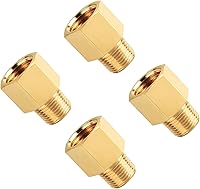 Vista 9 de SUNGATOR Paquete de 4 adaptadores de tubería de latón macho de 1/2 pulgada x 1/2 pulgada hembra, adaptadores NPT macho a hembra, accesorios